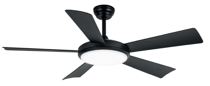 VENTILADOR LED SMART 522 B NEGRO 24W C/CONTROL LUZ REGULABLE WIFI 5 ASPAS CON MODO INVIERNO (24W) (CY) 1