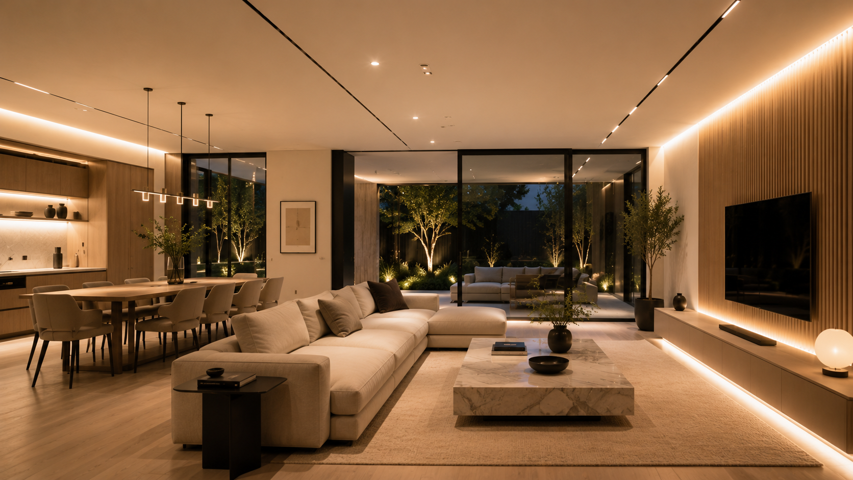 Proyecto residencial con iluminación arquitectónica integrada