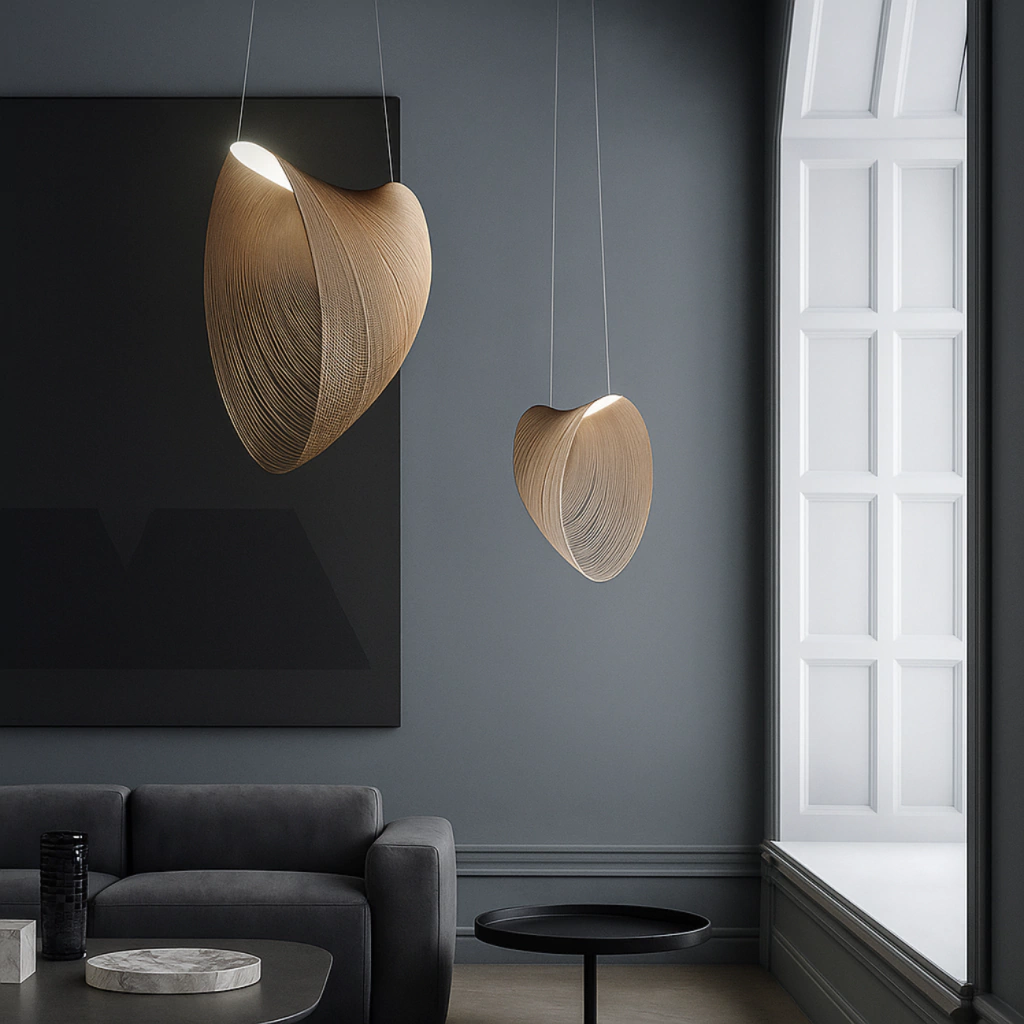Colgante Halo Lumen de madera