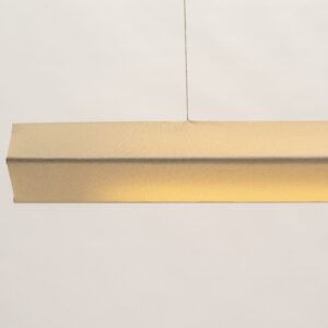Colgante Aura Horizontal Mínimo en tela beige y acero niquelado