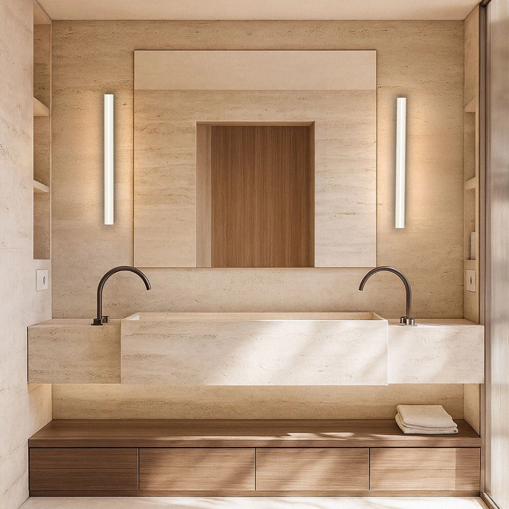 Aplique de pared LED lineal Glass Vonderk blanco