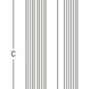 Plano del aplique Glass Vonderk, sección 52 x 60 mm y largos de 800 o 1000 mm
