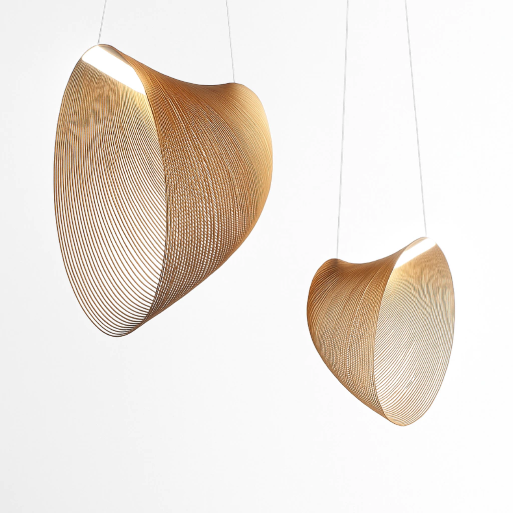 Lámpara colgante Halo Lumen de madera
