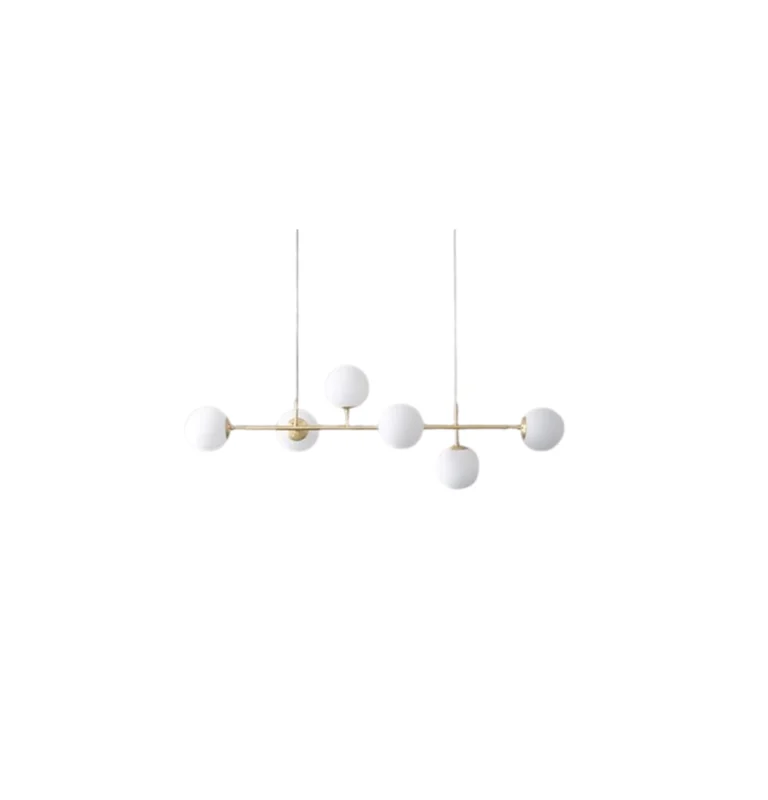 Colgante lineal Vitra 6 luces Dorado mate