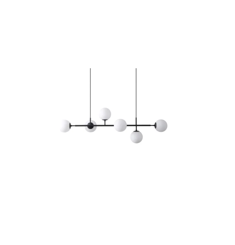 Colgante lineal Vitra 6 luces Microtexturado negro