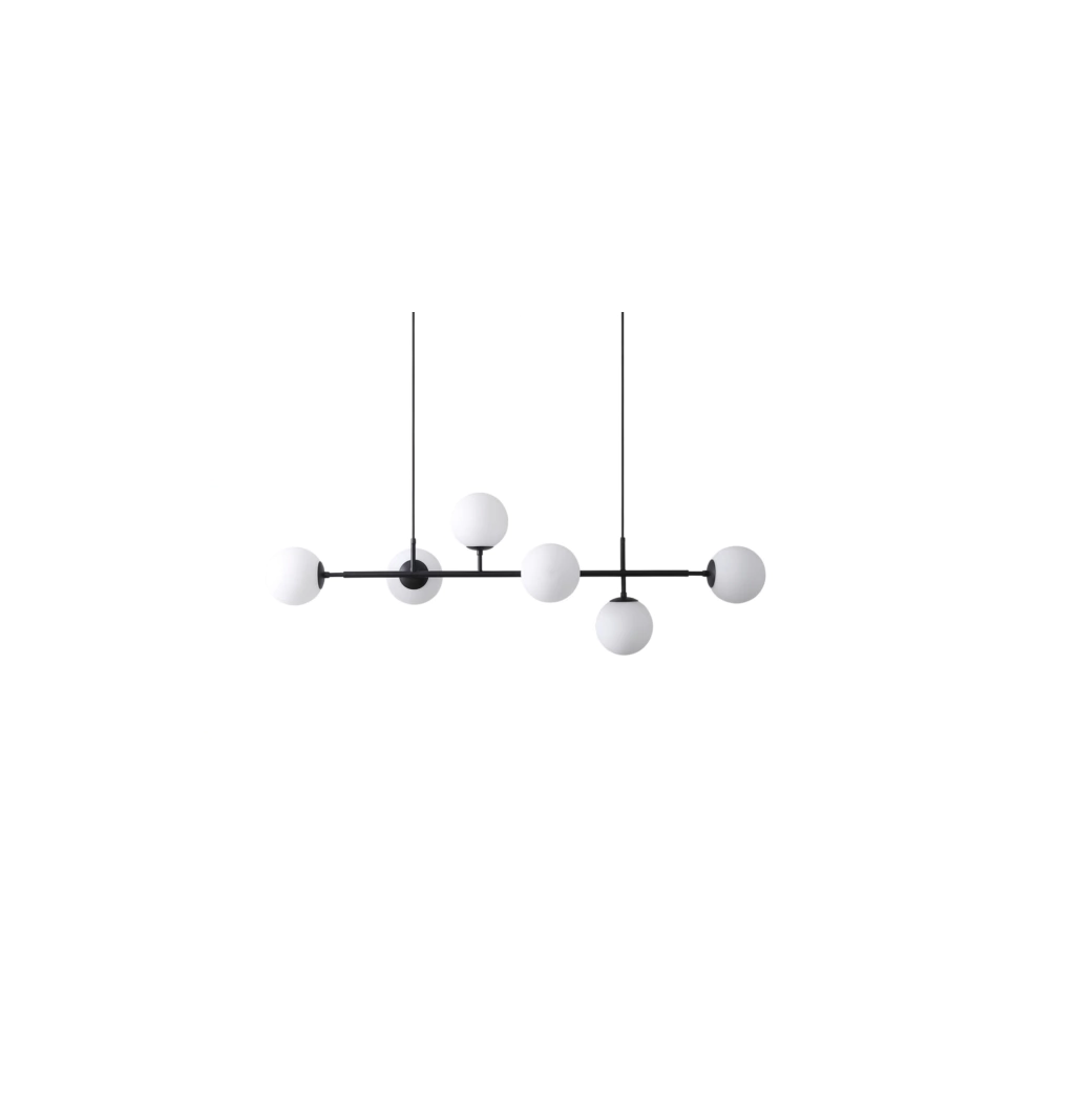 Colgante lineal Vitra 6 luces Microtexturado negro